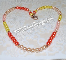 Load image into Gallery viewer, 8mm Multi Color Glass Pearls ( 21 inch) Necklace and ( 7.5&quot; ) Stackable Bracelet Set