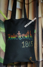 Load image into Gallery viewer, Hand-Painted &quot; Juneteenth 1865 &quot; Canvas Tote Bags (size 13&quot; ×15&quot; inches) with Long Handle