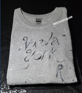 Hand- Painted T-Shirts" NUEVA YORK " by Reids' Design ( size Men XL / Women 2X )