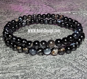 Sale...6mm Agate Bracelet (size 8.5" )Each Bracelet