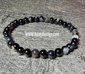 Sale...6mm Agate Bracelet (size 7.5" )