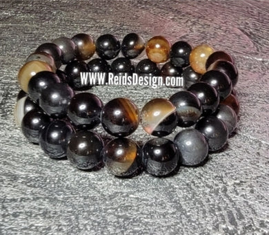 10mm Agate Bracelet (size 7.5