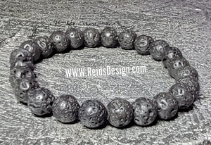 8mm Lava Bracelet  ( size 8.5" )