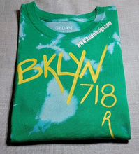 Load image into Gallery viewer, &quot;BKLYN 718&quot; Reversed Tie Dye / Bleach Tie Dye 👕 T-Shirts by Reids&#39; Design Men Large / Women XL