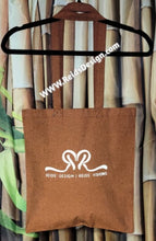 Load image into Gallery viewer, Hand-Painted &quot; Bklyn &amp; Logo&quot; 100% Cotton Canvas Tote Bags (size 15×16 inches) with Long Handle *Rust color*