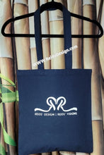 Load image into Gallery viewer, Hand-Painted NAVY &quot; Bklyn &amp; Logo&quot; 100% Cotton Canvas Tote Bags (size 15×16 inches) with Long Handle *Navy  color*