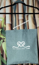 Load image into Gallery viewer, Hand-Painted &quot; Bklyn &amp; Logo&quot; 100% Cotton Canvas Tote Bags (size 15×16 inches) with Long Handle *Sage Green  Color*