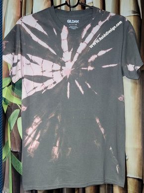 One of a Kind Handmade cotton Reversed Tie Dye / Bleach Tie Dye Gray T-shirts by Reids' Design Men Small / Women Medium