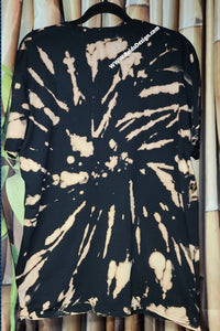 One of a Kind Handmade cotton Reversed Tie Dye / Black Bleach Tie Dye T-shirts by Reids' Design Men XL / Women 2X