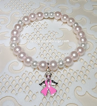 Load image into Gallery viewer, Breast Cancer Awareness Bracelet  ( size 7.5 )