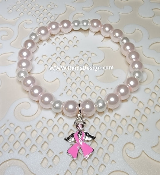 Breast Cancer Awareness Bracelet  ( size 7.5 )