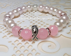 Breast Cancer Awareness Bracelet  ( size 7.5" )