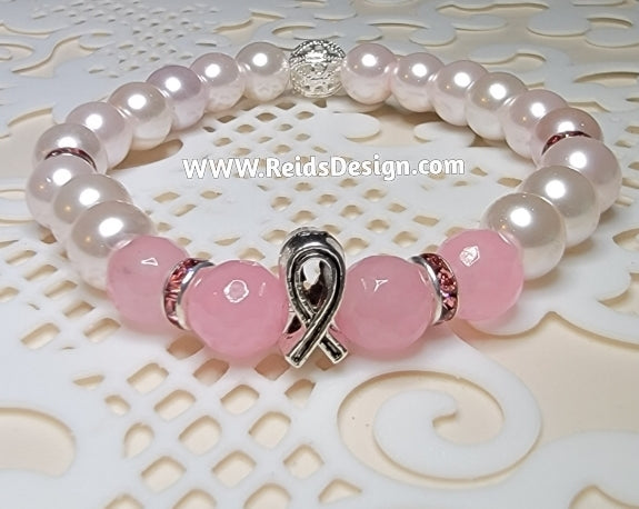 Breast Cancer Awareness Bracelet  ( size 7.5