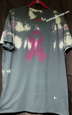 Sale... Breast Cancer Awareness Reversed Tie Dye / Bleach Tie Dye 👕 T-Shirts by Reids' Design Men XL/ Women 2XL