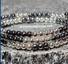 Load image into Gallery viewer, New 4mm Silver and Gunmetal-Plated Steel Bead Wrap Bracelet