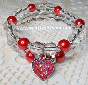 "❤️" Stackable Glass Beads Bracelet Set ( size 7.5" )
