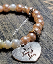 Load image into Gallery viewer, Live Laugh Love Glass Pearls Bracelet ( size 7.5&quot;)