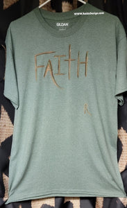 New... Camo Inspired T-shirt "Faith" Hand painted By Reids' Design Men Large / Women XL