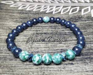 Sale......Agate Green Gemstone Bracelet by Reids' Design